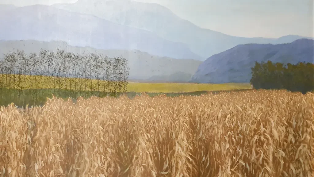 pittura mario nicorelli campo di grano in friuli